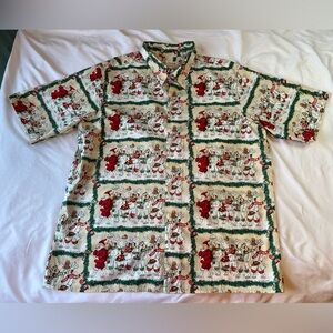 Vtg NWT Reyn Spooner Guy Buffet Christmas Hawaiian Shirt SS Sz XXL button up